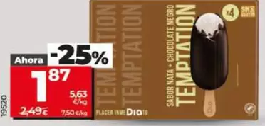 Dia Temptation - Helado Bombon Con Chocolate Negro