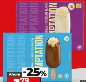 Dia Temptation - Helado Bombon Con Chocolate Con Leche/Con Chocolate Blanco