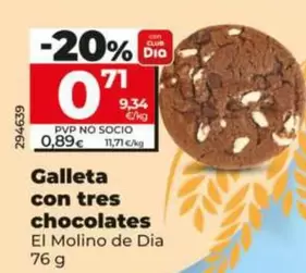 El Molino De Dia - Galleta Con Tres Chocolates