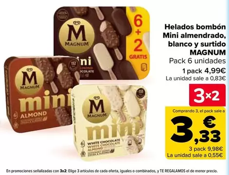 Magnum - Helados Bombon Mini Almendrado, Blanco Y Surtido