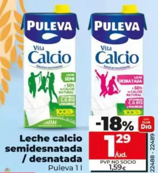 Puleva - Leche Calcio Semidesnatada