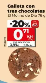 El Molino De Dia - Galleta Con Tres Chocolates
