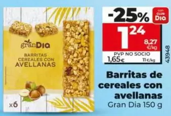 Gran Dia - Barritas De Cereales Con Avellanas 