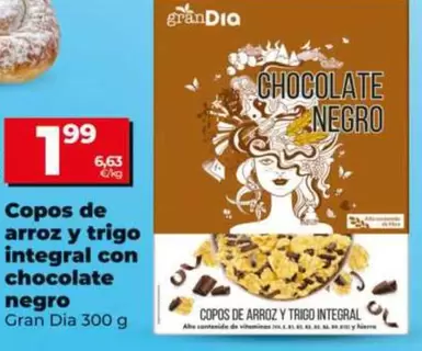 Gran Dia - Copos De Arroz Y Trigo Integral Con Chocolate Negro