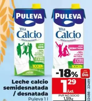 Puleva - Leche Calcio Semidesnatada/Desnatada