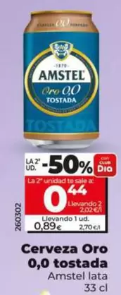 Amstel - Cerveza Oro 0,0 Tostada