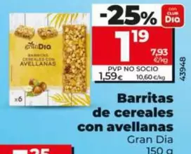 Gran Dia - Barritas De Cereales Con Avellanas