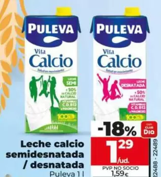 Puleva - Leche Calcio Semidesnatada/Desnatada 