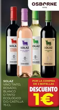 solaz - Vino Tinto Rosado, Blanco O Tinto Ecologico D.o Castilla