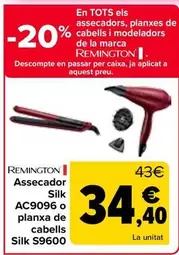 Remington - Secador Silk AC9096 O Plancha De Pelo Silk S9600