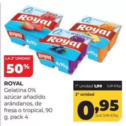 Royal - Gelatina 0% Azucar Añadido Arándanos, De Fresa O Tropical