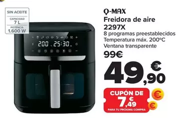 Q-Max - Freidora De Aire 2297X