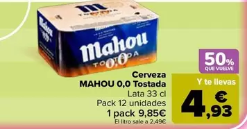 Mahou - Cerveza 0.0 Tostada