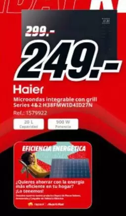 Haier - Microondas Integrable Con Grill Serie