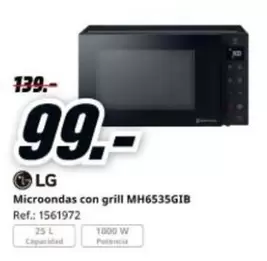 LG - Microondas Con Grill MH6535GIB