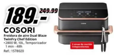 Cosori - Freidora De Aire Dual Blaze Twinfry Chef Edition