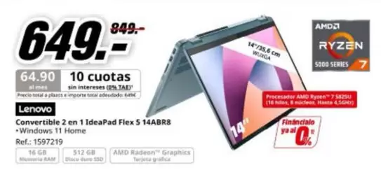 Lenovo - Convertible 2 En 1 Ideapad Flex 5 14ARR8