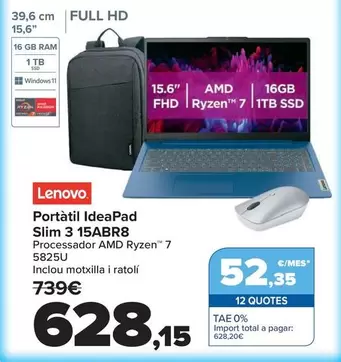 Lenovo - Portatil Ideapad Slim 3 15ABR8