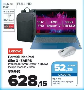 Lenovo - Portatil Ideapad Slim 3 15ABR8
