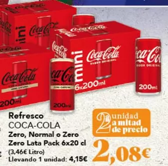 Coca-Cola - Refresco Zero, Normal O Zero Zero Lata