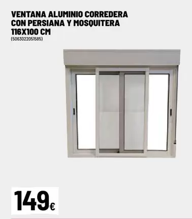 Ventana Aluminio Corredera Con Persiana Y Mosquitera