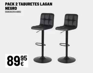 lagan - Pack 2 Taburetes Lagan Negro