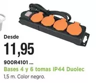 Bases 4 Y 6 Tomas IP44 Duolec Color Negro