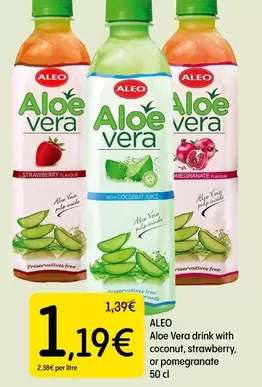 Aleo - Aloe Vera Drink With Coconut, Strawberry Or Pommegrante