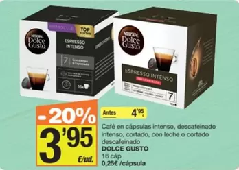 Dolce Gusto - Cafe En Capsulas Intenso