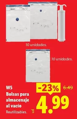 W5 - Bolsas Para Almacenaje Al Vacio
