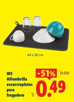 W5 - Alfombrilla Escurrreplatos Para Fregadero