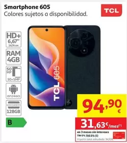 Smartphone Tcl 605 4+128gb Black T517d-2alca112