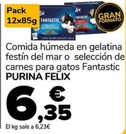 Purina - Felix Comida Húmeda En Gelatina Festín Del Mar O Selección Del Carnes Para Gatos Fantastic 