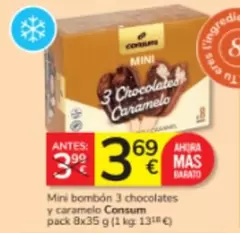Consum - Mini Bombon 3 Chocolates Y Caramelo Pack 8x