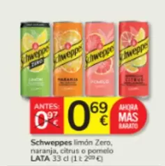 Schweppes - Limon Zero Naranja, Citrus O Pomelo