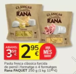 Rana - Pasta Fresca Classica Farcida De Pernil I Formatge O 4 Formatges