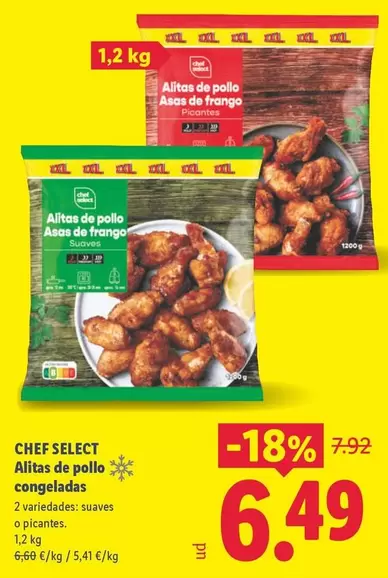 Chef Select - Alitas De Pollo Congeladas