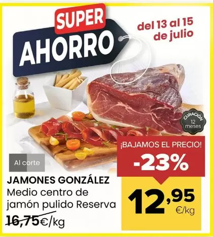 Jamones Gonzalez - Medio Centro De Jamon Pulido Reserva