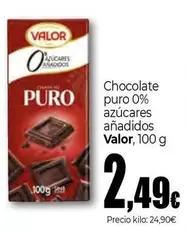 Valor - Chocolate Puro 0% Azucares Anadidos