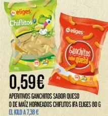 eliges - Aperitivos Ganchitos Sabor Queso O De Maiz Horneados Chiflitos Ifa