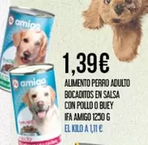 ifa amigo - Alimento Perro Adulto Bocaditos En Salsa Con Pollo O Buey