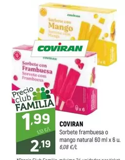 coviran - Sorbete Frambuesa O Mango Natural