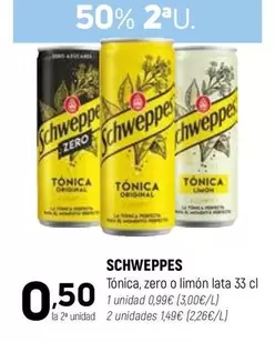 Schweppes - Tonica, Zero O Limon Lata