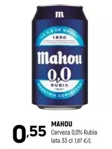 Mahou - Cerveza 0,0% Rubia