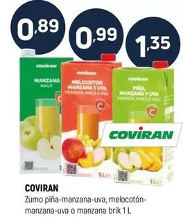 coviran - Zumo Piña-Manzana-Uva, Melocoton- Manzana-Uva O Manzana Brik