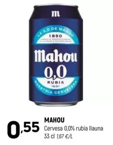 Mahou - Cervesa 0,0% Rubia Llauna