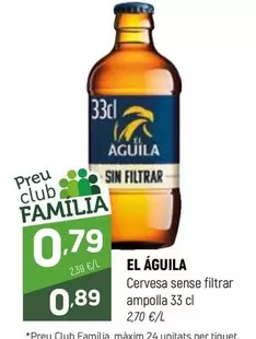 El Águila Negra - Cervesa Sense Filtrar Ampolla