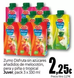 Juver - Zumo Disfruta Sin Azucares Anadidos De Melocoton Pera Y Pina O Tropical