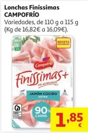 Jamon Cocido Extra Finissimas Campofrio Lonchas 115g        