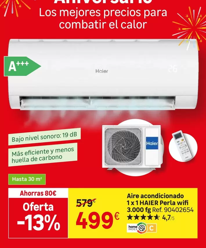 Haier - Aire Acondicionado 1x 1HAER Perla Vifil